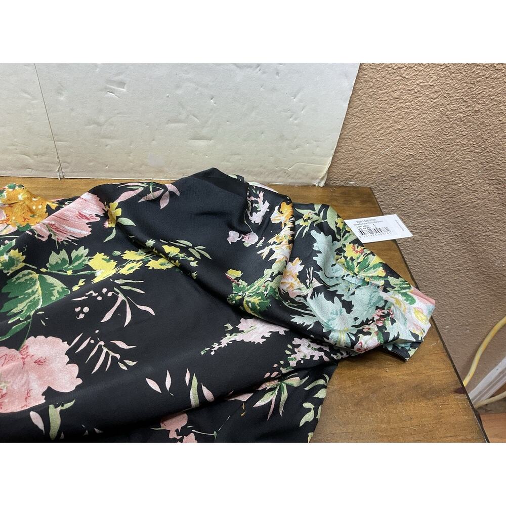 Petal & Pup Black Floral High-Neck Midi Dress - Picture 4 of 12